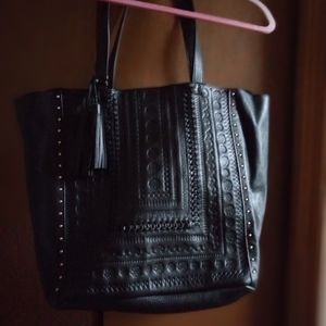 Black Leather Steve Madden tote bag